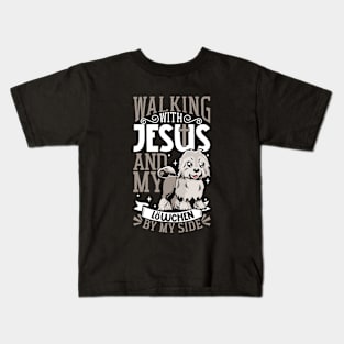 Jesus and dog - Little Lion Dog Kids T-Shirt